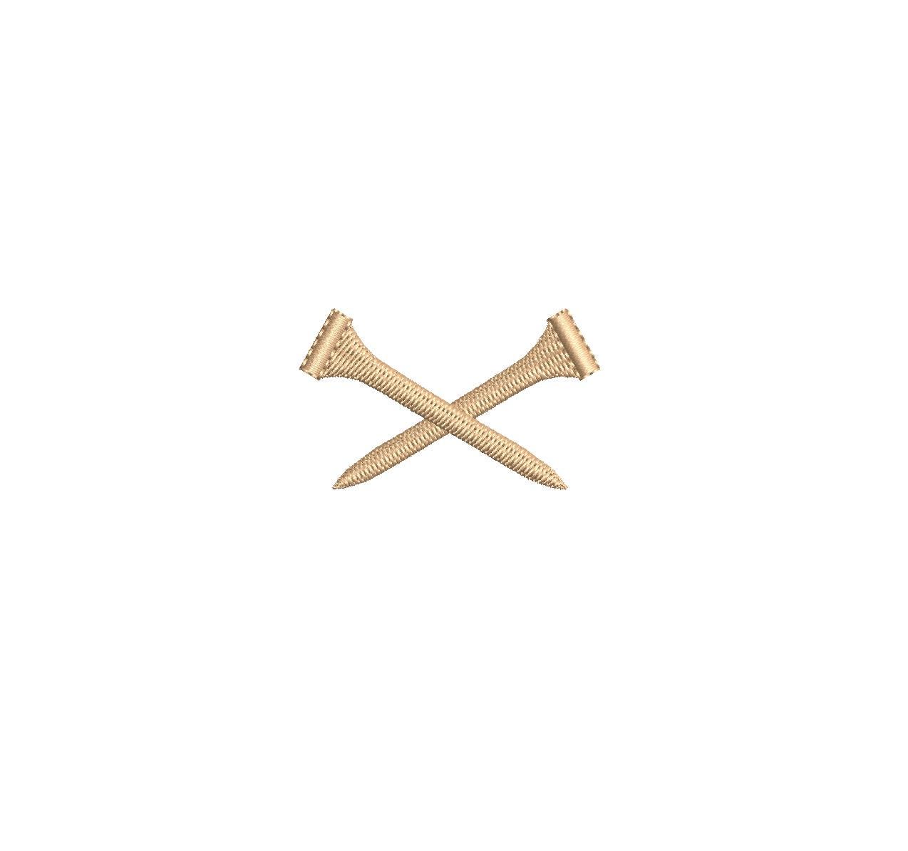 Golf Crossed Tees Monogram Frame PES DST JEF ++ Machine Embroidery Design, 7 Sizes, Instant Download