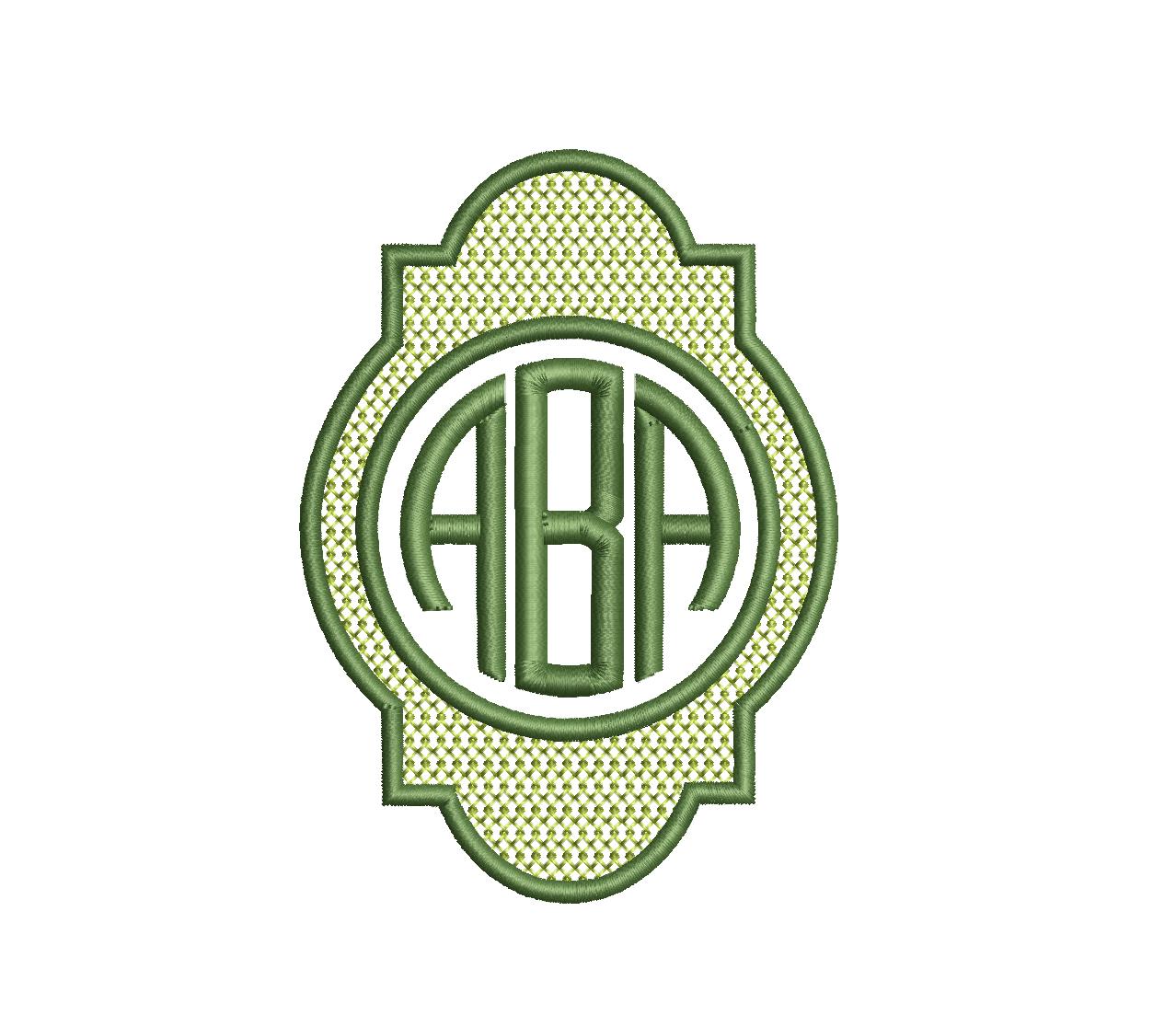 Keyhole Peppy Monogram Frame PES DST JEF ++ Machine Embroidery Design, 5 Sizes, Instant Download