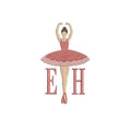 Ballerina Monogram Frame PES DST JEF ++ Machine Embroidery Design, 5 Sizes, Instant Download