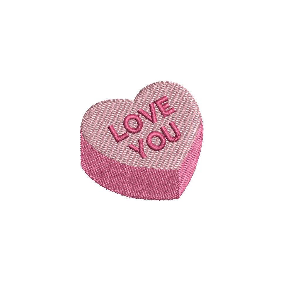 LOVE YOU Heart Mini Machine Embroidery Design, 9 sizes, Instant Download