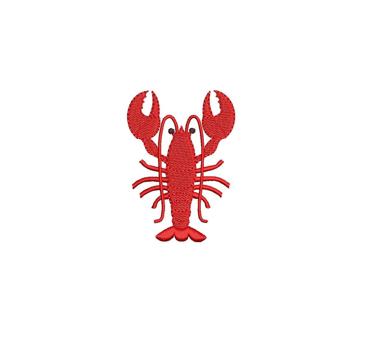 Red Lobster PES DST JEF ++ Machine Embroidery Design, 6 Sizes, Instant Download