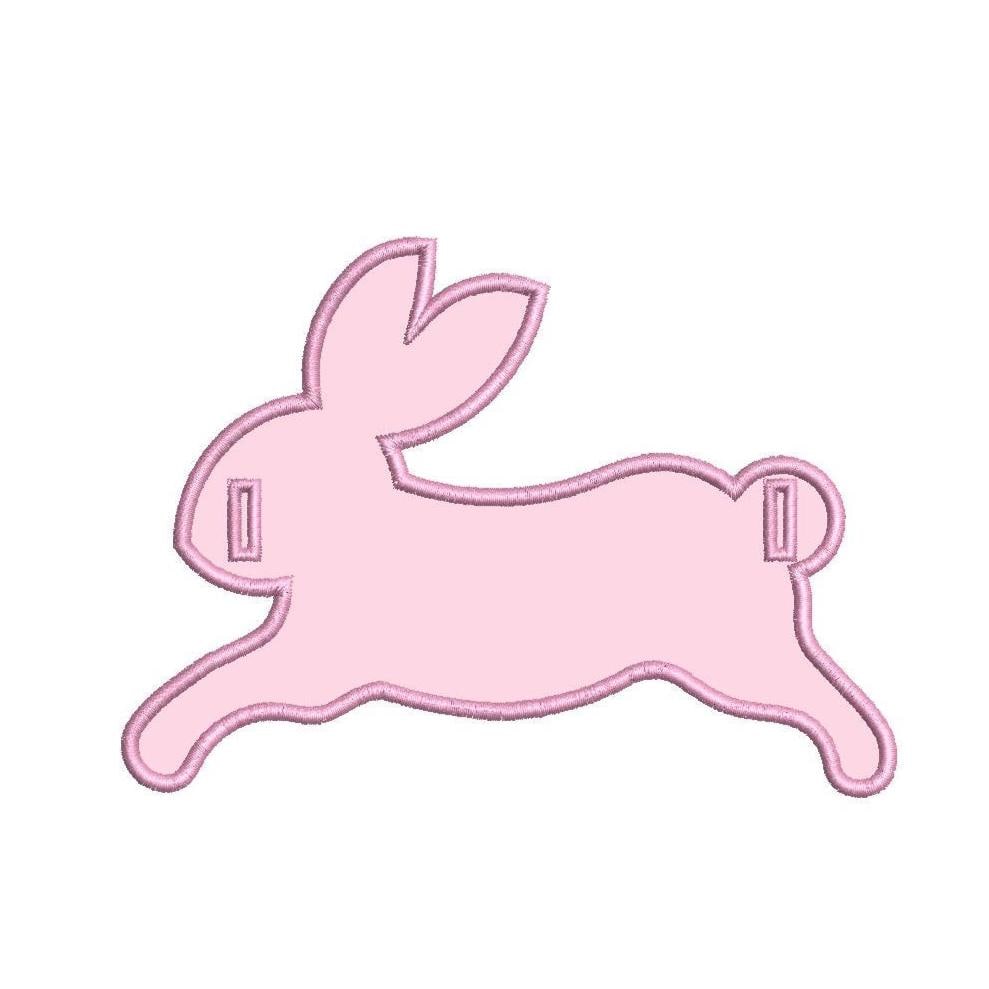 Satin Applique Bunny Banner, PES DST JEF ++ Machine Embroidery Design, 5 Sizes, In the Hoop Project, Instant Download