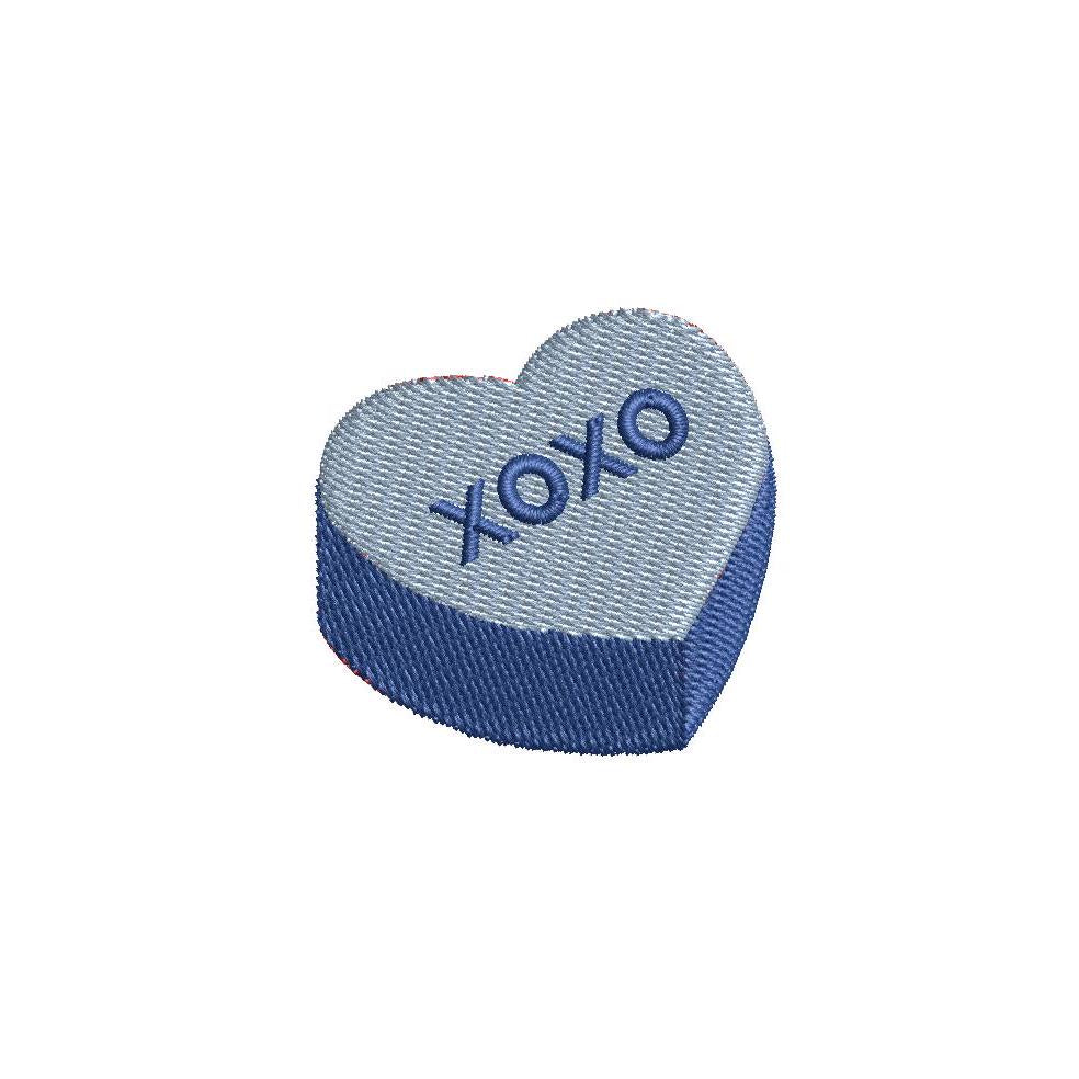 XOXO Heart Mini Machine Embroidery Design, 9 Sizes, Instant Download