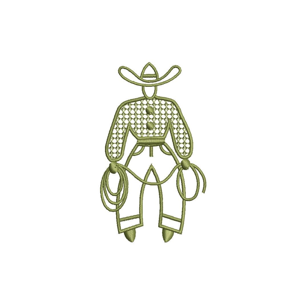 Cow Boy Bundle (2 Versions) PES DST JEF ++ Machine Embroidery Design, 3 Sizes per version, Instant Download