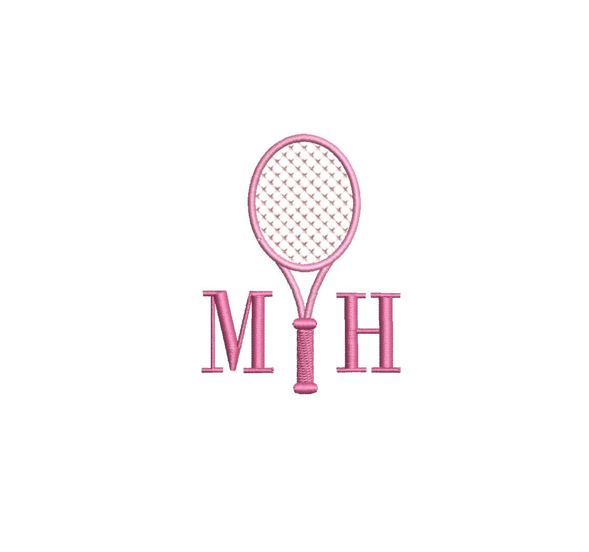 Mini Tennis Monogram Frame PES DST JEF ++ Machine Embroidery Design, 9 Sizes, Instant Download