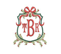 Christmas Tree Monogram Frame PES DST JEF ++ Machine Embroidery Design, 5 Sizes, Instant Download