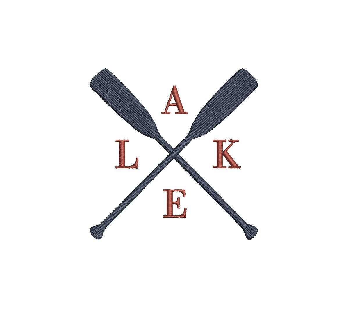 Lake Crossed Oars 5 Sizes PES DST JEF ++ Machine Embroidery Design Instant Download