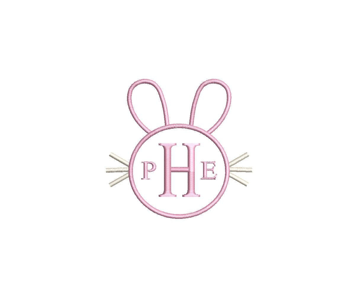 Bunny Monogram Frame 6 Sizes PES DST JEF ++ Machine Embroidery Design Instant Download