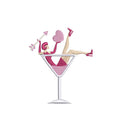 Valentines Lady in a Martini 6 Sizes PES DST JEF ++ Machine Embroidery Design Instant Download