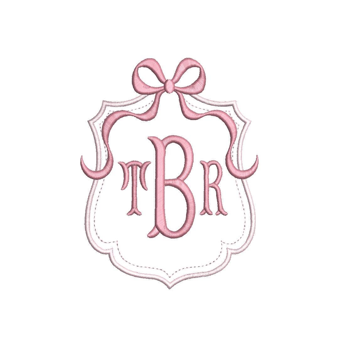 Preppy Monogram Frame PES DST JEF ++ Machine Embroidery Design, 7 Sizes, Birth Announcement, Instant Download