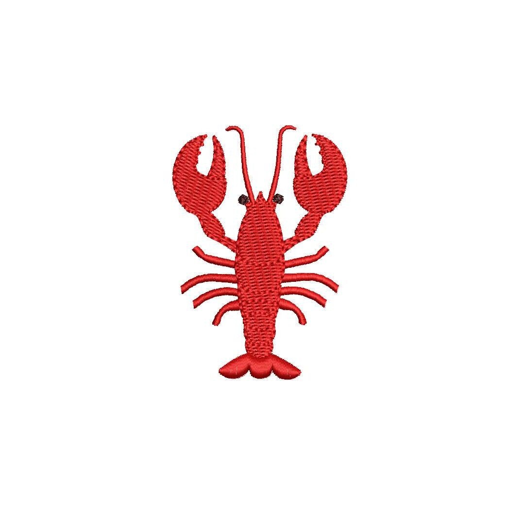 Lobster PES DST JEF ++ Machine Embroidery Design, 7 Sizes, Instant Download