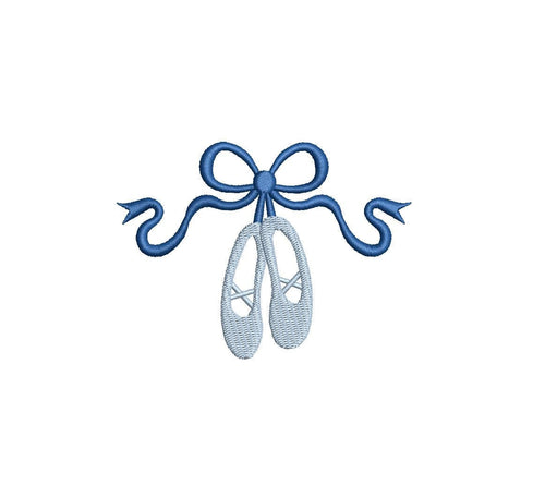 Ballet Slippers with Bow PES DST JEF ++ Machine Embroidery Design, 4 Sizes, Instant Download