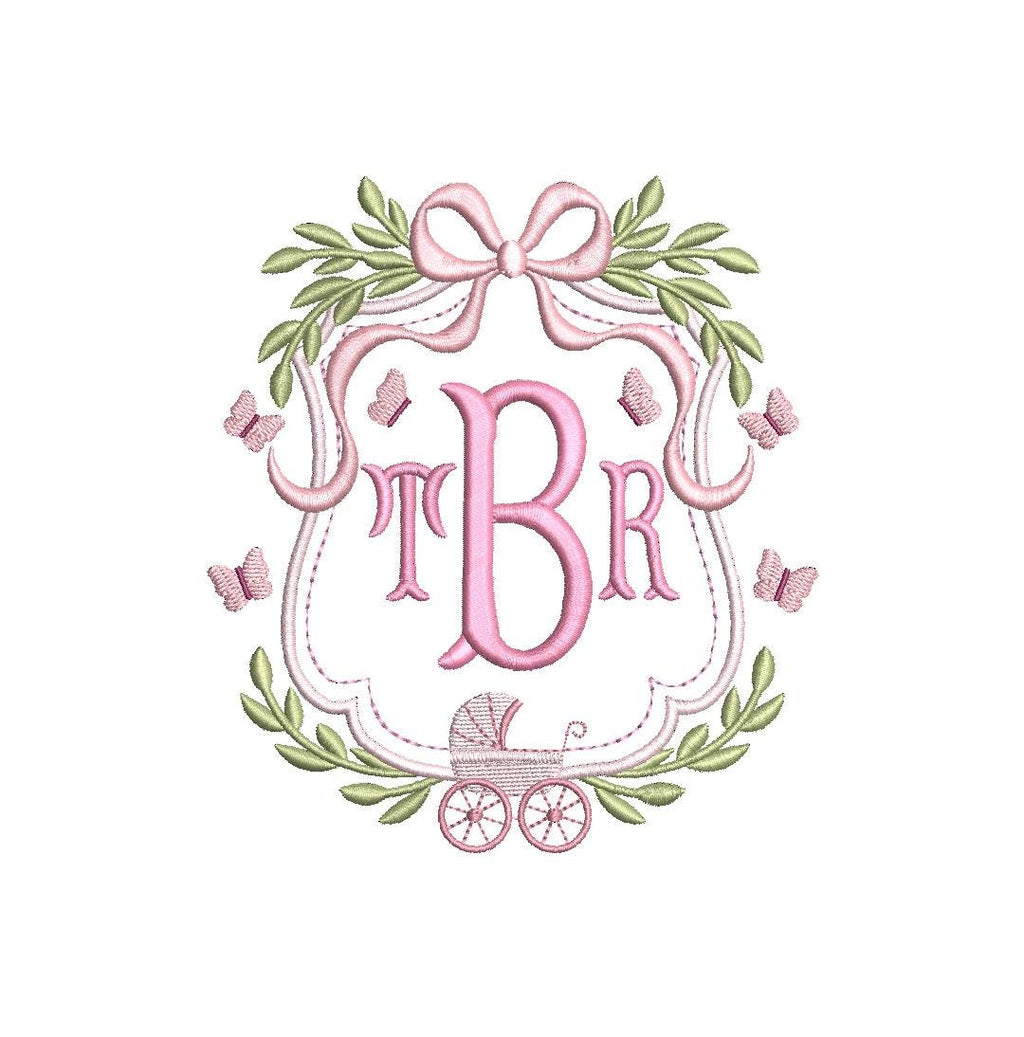 Baby Girl Birth Announcement Frame PES DST JEF ++ Machine Embroidery Design, 4 Sizes, Birth Announcement, Instant Download