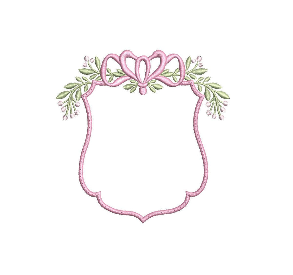 Spring Floral Monogram Frame PES DST JEF ++ Machine Embroidery Design, 4 Sizes, Instant Download