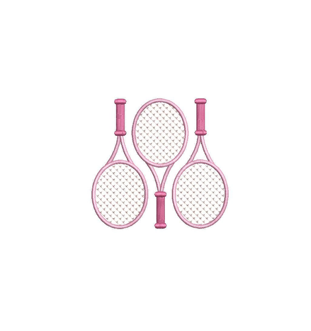 Tennis Trio PES DST JEF ++ Machine Embroidery Design, 5 Sizes, Instant Download