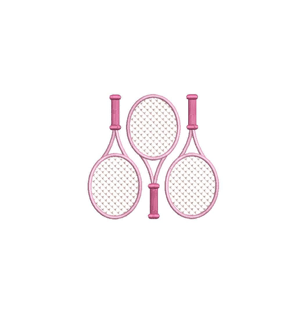 Tennis Trio PES DST JEF ++ Machine Embroidery Design, 5 Sizes, Instant Download