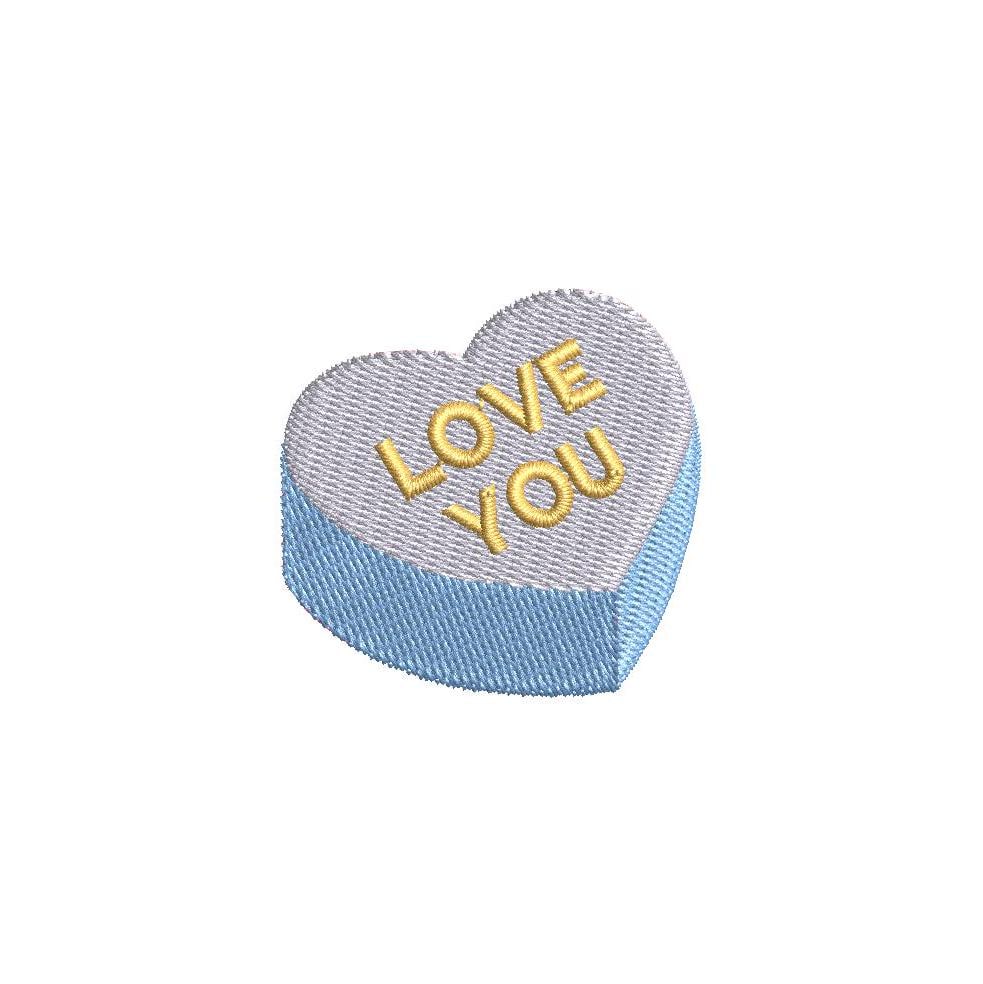 LOVE YOU Heart Mini Machine Embroidery Design, 9 sizes, Instant Download