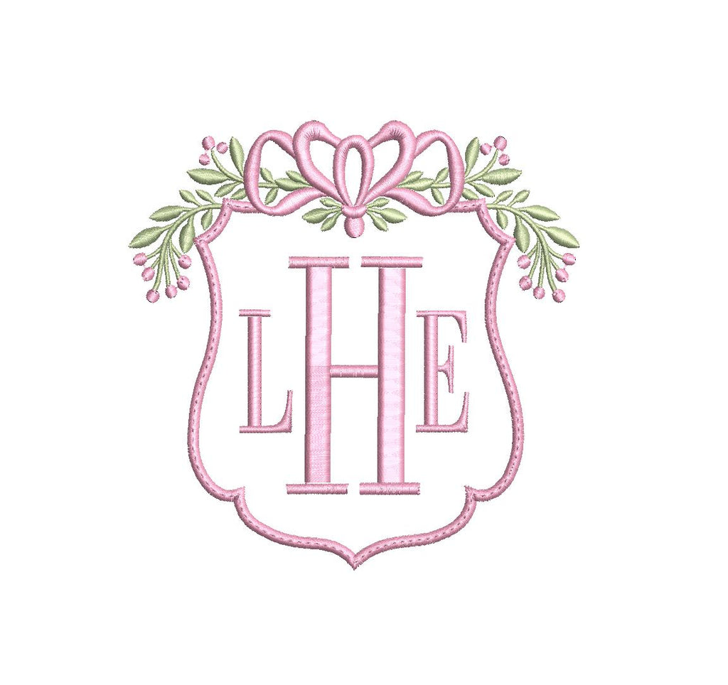 Spring Floral Monogram Frame PES DST JEF ++ Machine Embroidery Design, 4 Sizes, Instant Download