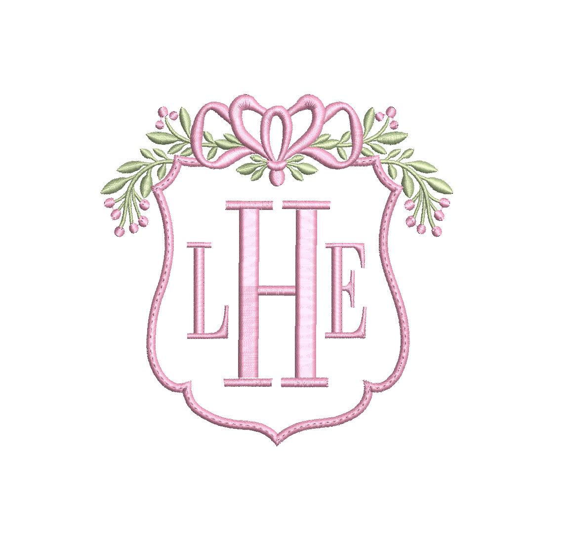 Spring Floral Monogram Frame PES DST JEF ++ Machine Embroidery Design, 4 Sizes, Instant Download