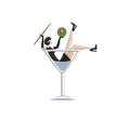 Lady in a Martini PES DST JEF ++ Machine Embroidery Design, 6 Sizes, Instant Download