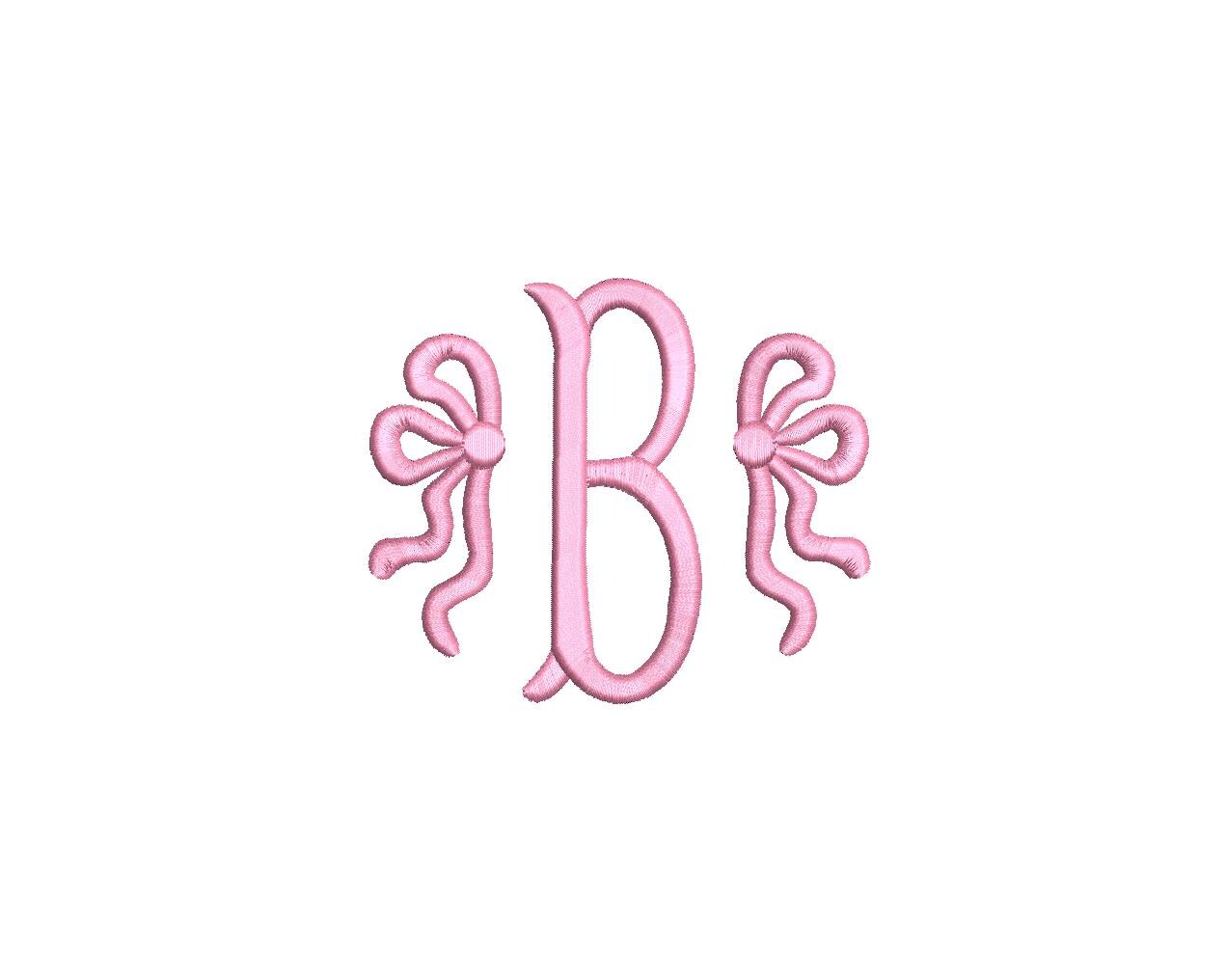 Girly Side Bow PES DST JEF ++ Machine Embroidery Design, 6 Sizes, Instant Download