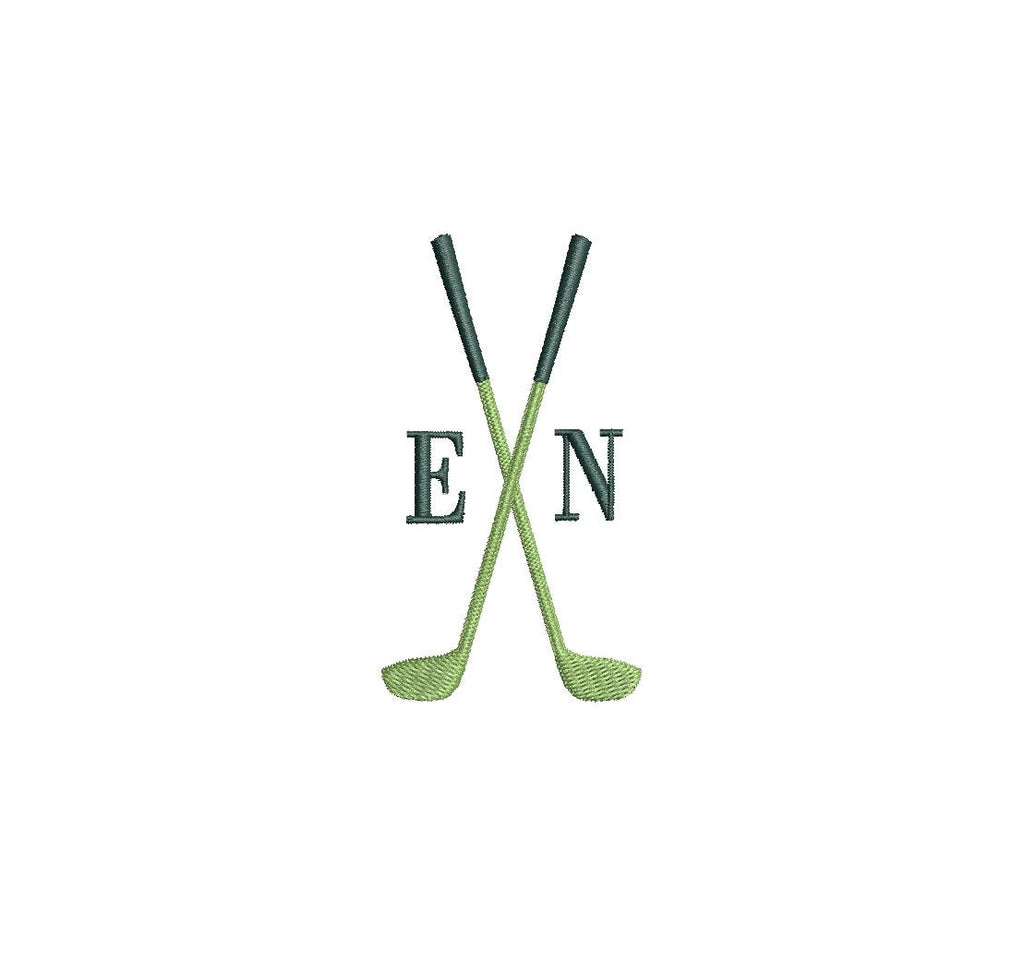 Golf Club Monogram Frame PES DST JEF ++ Machine Embroidery Design, 5 Sizes, Instant Download