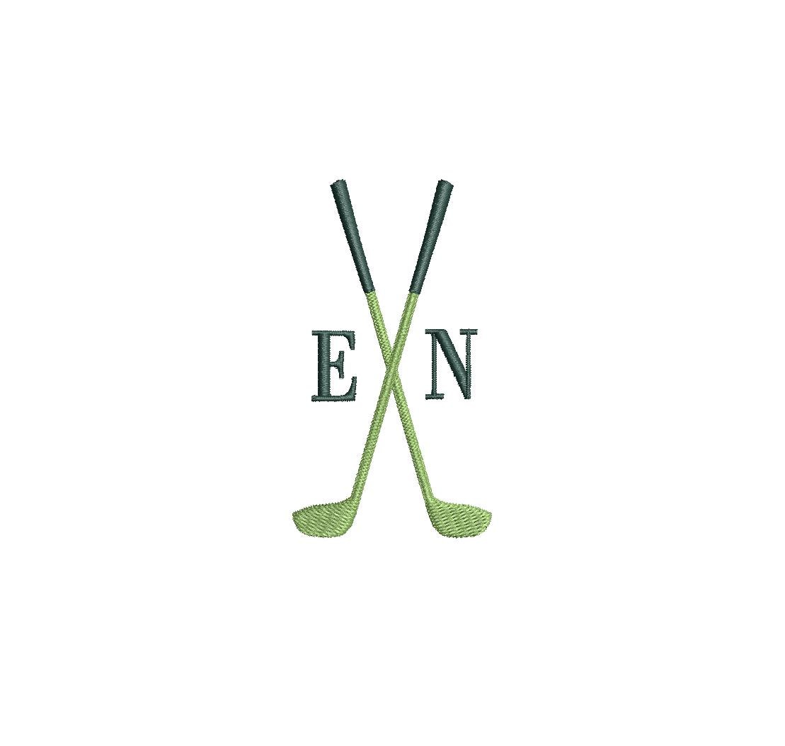 Golf Club Monogram Frame PES DST JEF ++ Machine Embroidery Design, 5 Sizes, Instant Download
