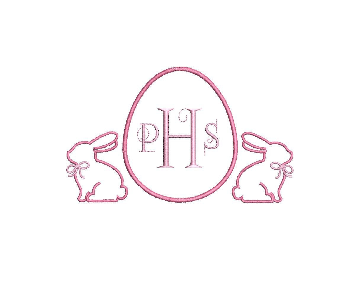 Easter Monogram Frame PES DST JEF ++ Machine Embroidery Design, 5 Sizes, Instant Download