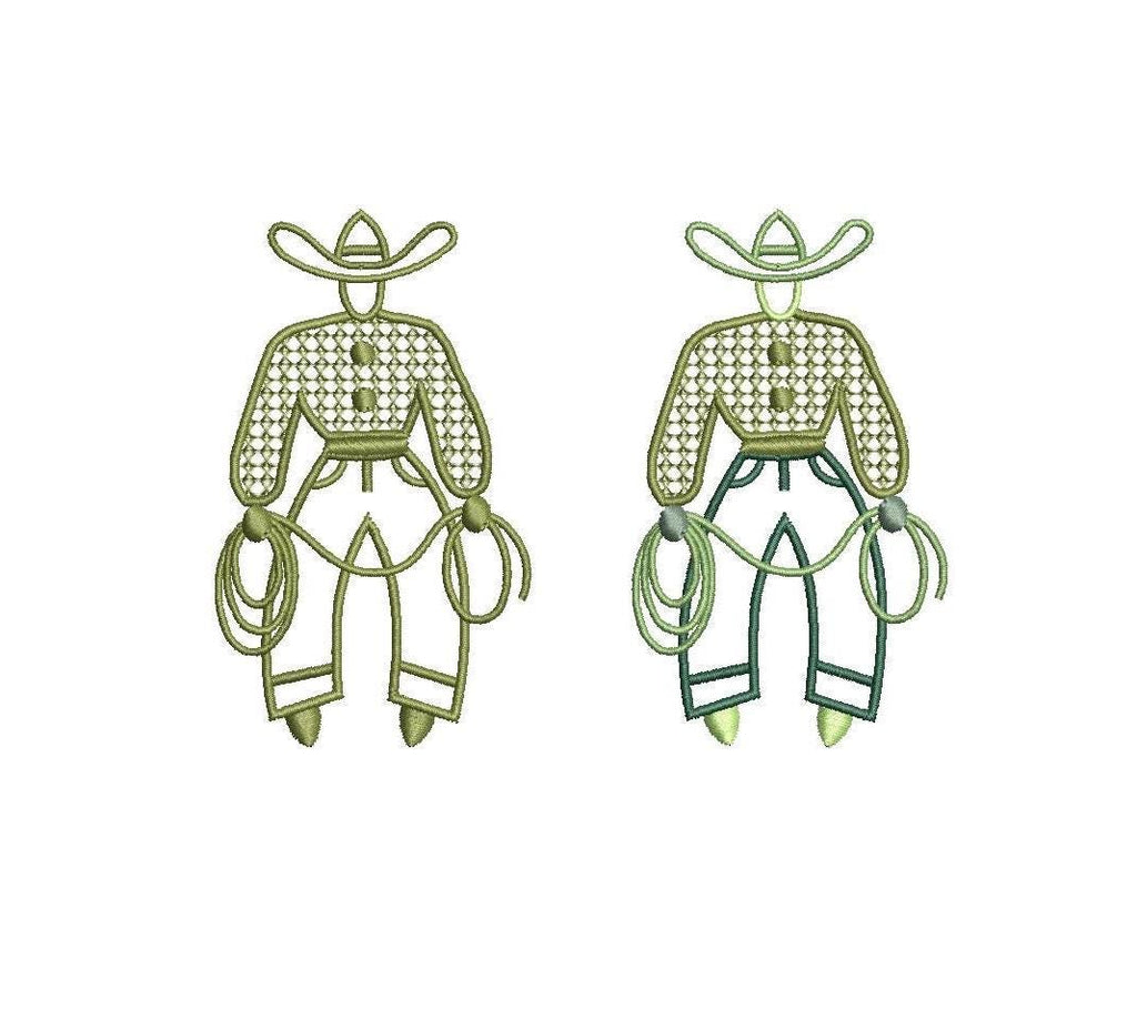 Cow Boy Bundle (2 Versions) PES DST JEF ++ Machine Embroidery Design, 3 Sizes per version, Instant Download