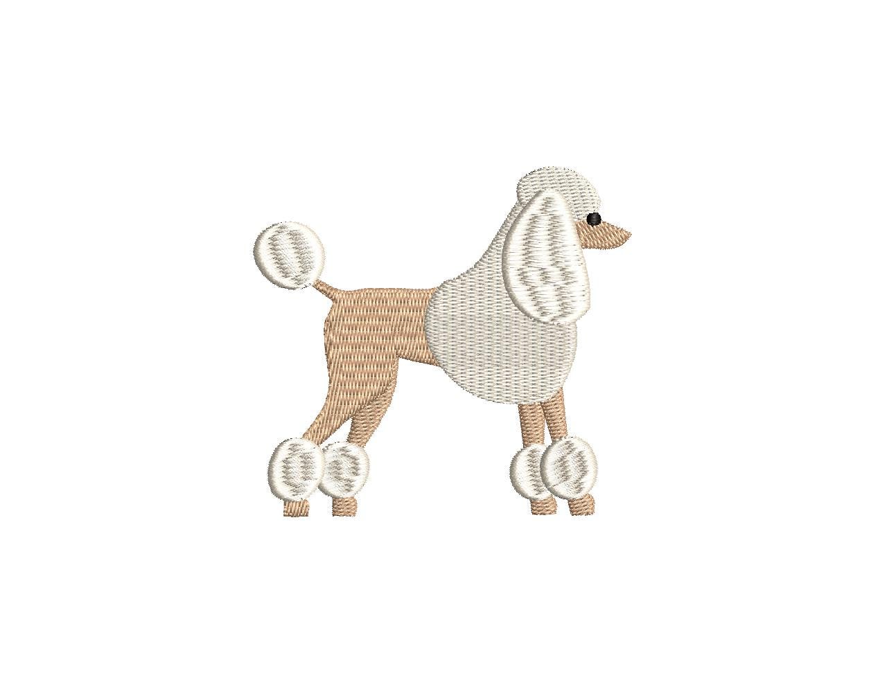 Poodle 6 Sizes PES DST JEF ++ Machine Embroidery Design Instant Download