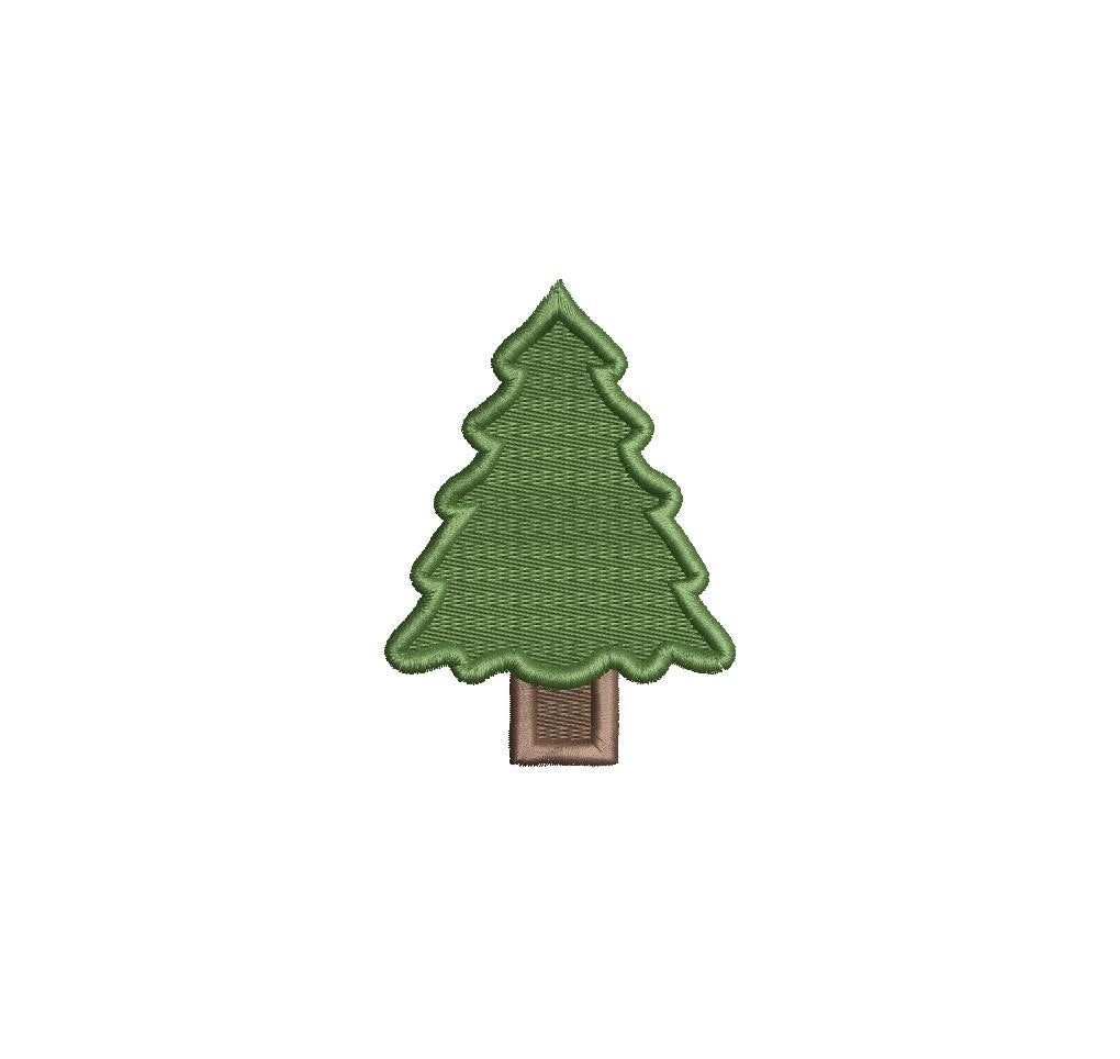 Basic Christmas Tree PES DST JEF ++ Machine Embroidery Design, 7 Sizes, Instant Download