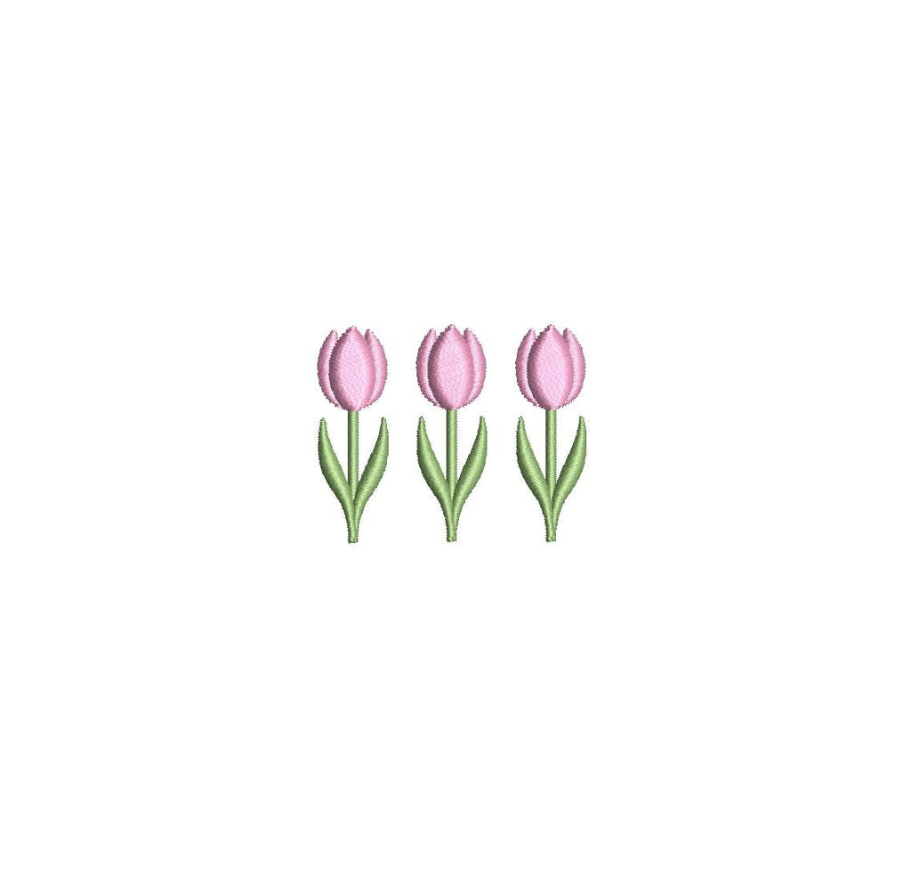 Single Mini Tulip Satin PES DST JEF ++ Machine Embroidery Design, 4 Sizes, Instant Download