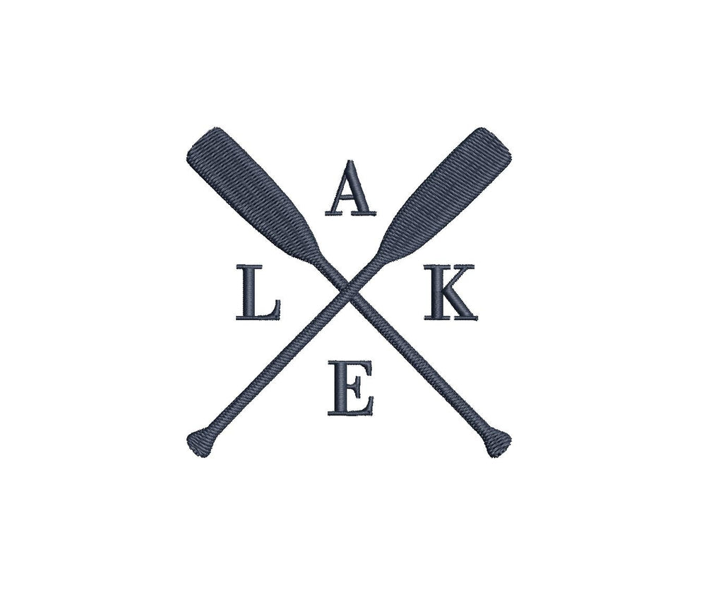 Lake Crossed Oars 5 Sizes PES DST JEF ++ Machine Embroidery Design Instant Download