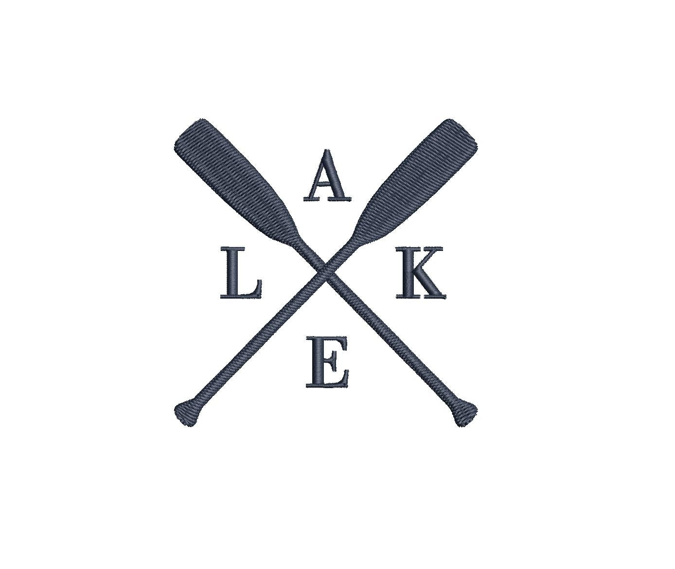 Lake Crossed Oars 5 Sizes PES DST JEF ++ Machine Embroidery Design Instant Download