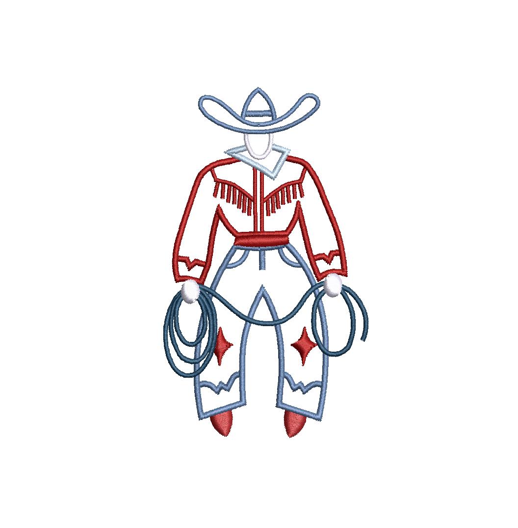 Fringe Cow Boy Bundle(2 Versions) PES DST JEF +Machine Embroidery Design, 3 Sizes per version, Instant Download Multicolored & Monochromatic