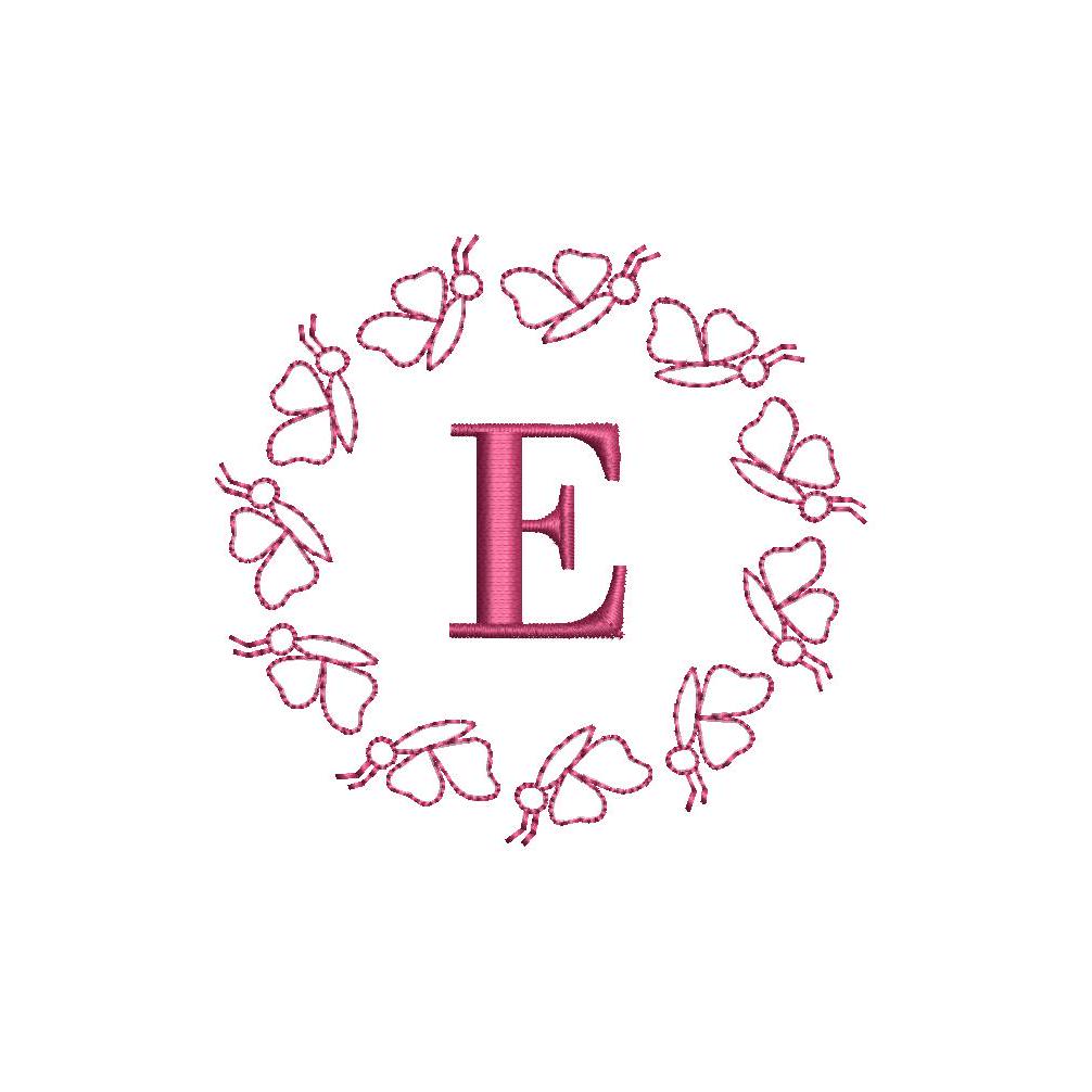 Butterfly Monogram Frame 7 Sizes PES DST JEF ++ Machine Embroidery Design Instant Download