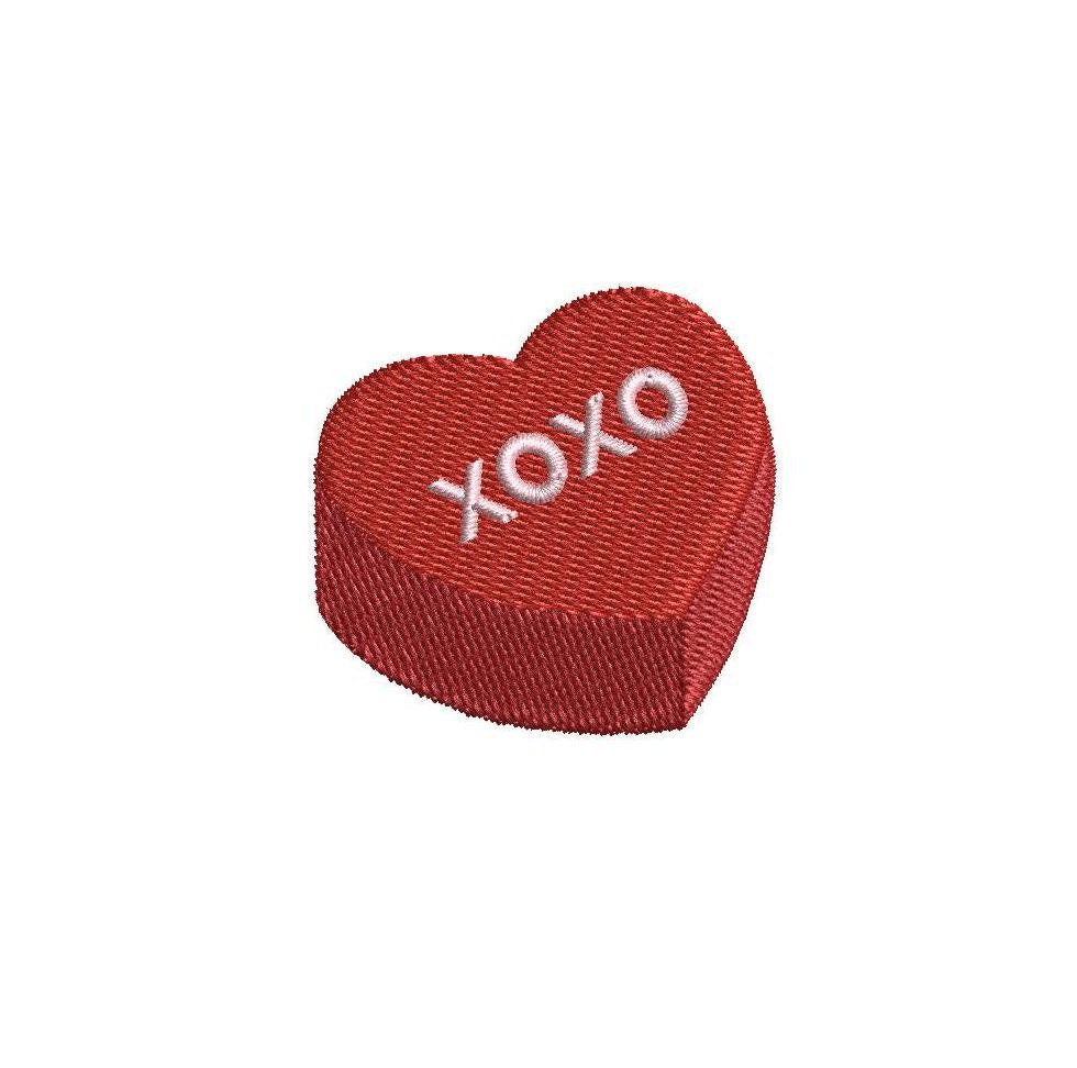 XOXO Heart Mini Machine Embroidery Design, 9 Sizes, Instant Download
