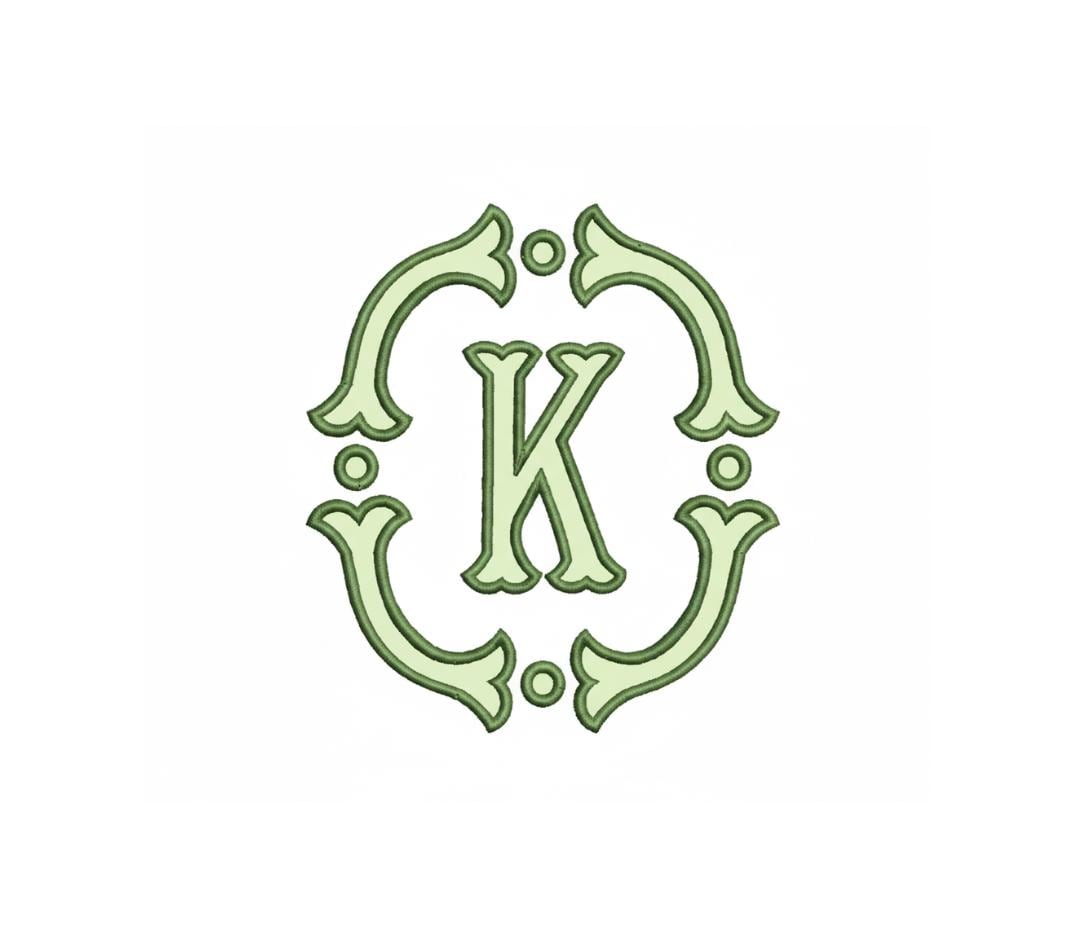 Fishtail Applique Monogram Frame PES DST JEF ++ Machine Embroidery Design, 4 Sizes, in-the-hoop project, Instant Download
