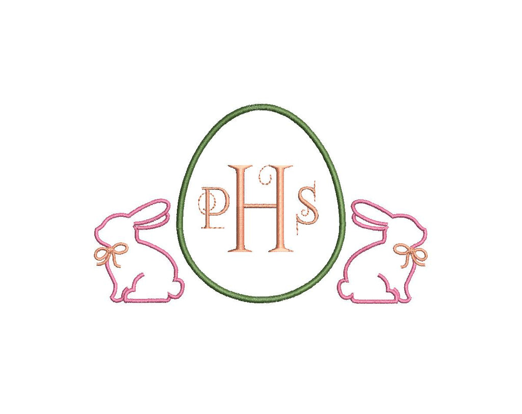 Easter Monogram Frame PES DST JEF ++ Machine Embroidery Design, 5 Sizes, Instant Download