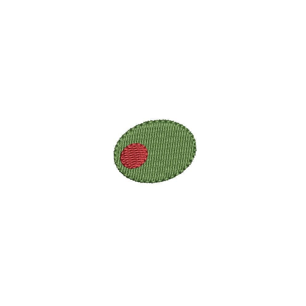 Single Olive Mini PES DST JEF ++ Machine Embroidery Design, 5 Sizes, Instant Download