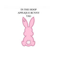 Easter Bunny Applique Tag PES DST JEF ++ Machine Embroidery Design, 5 Sizes, Instant Download, In-The-Hoop Project