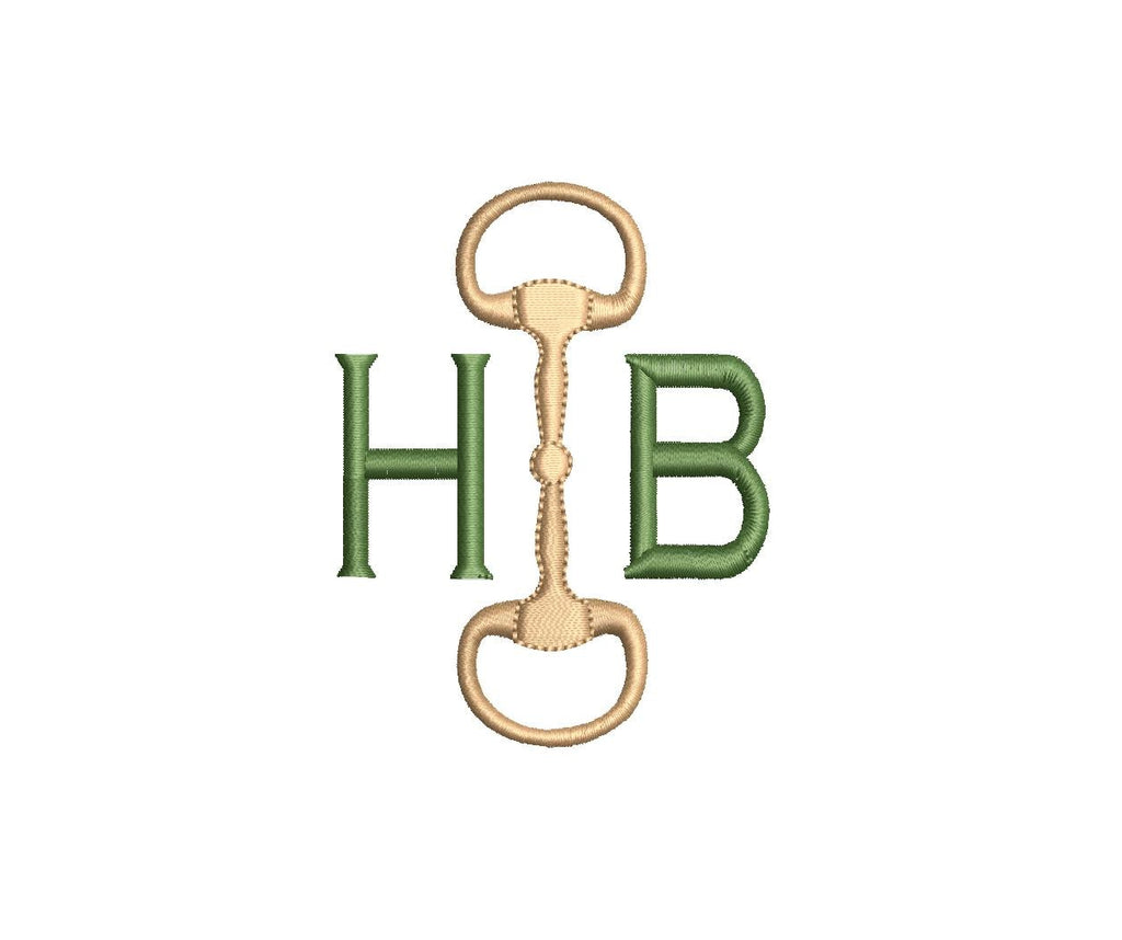 Horse Bit Monogram Frame (Mini Sizes Available) PES DST JEF ++ Machine Embroidery Design, 8 Sizes, Instant Download