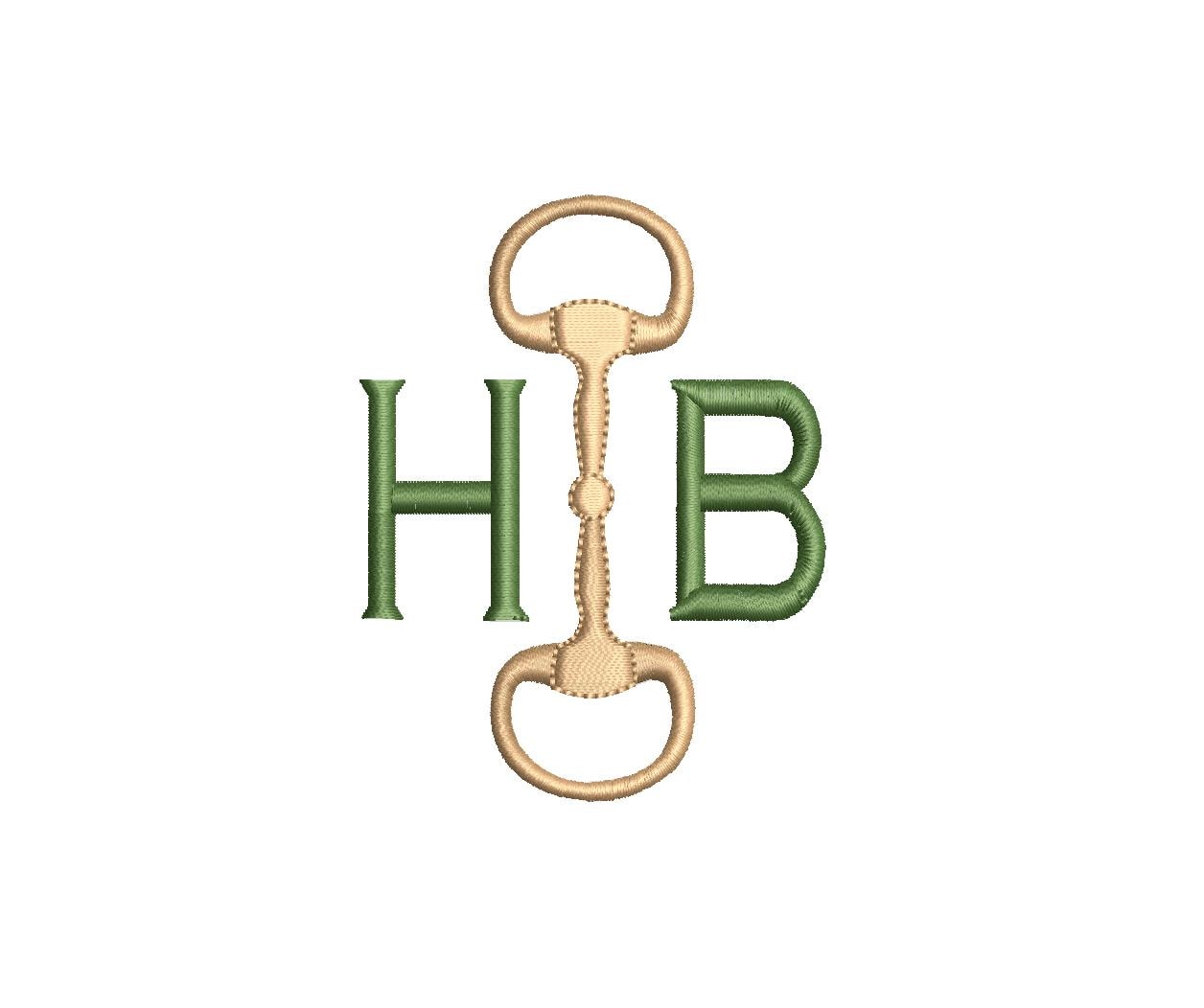 Horse Bit Monogram Frame (Mini Sizes Available) PES DST JEF ++ Machine Embroidery Design, 8 Sizes, Instant Download
