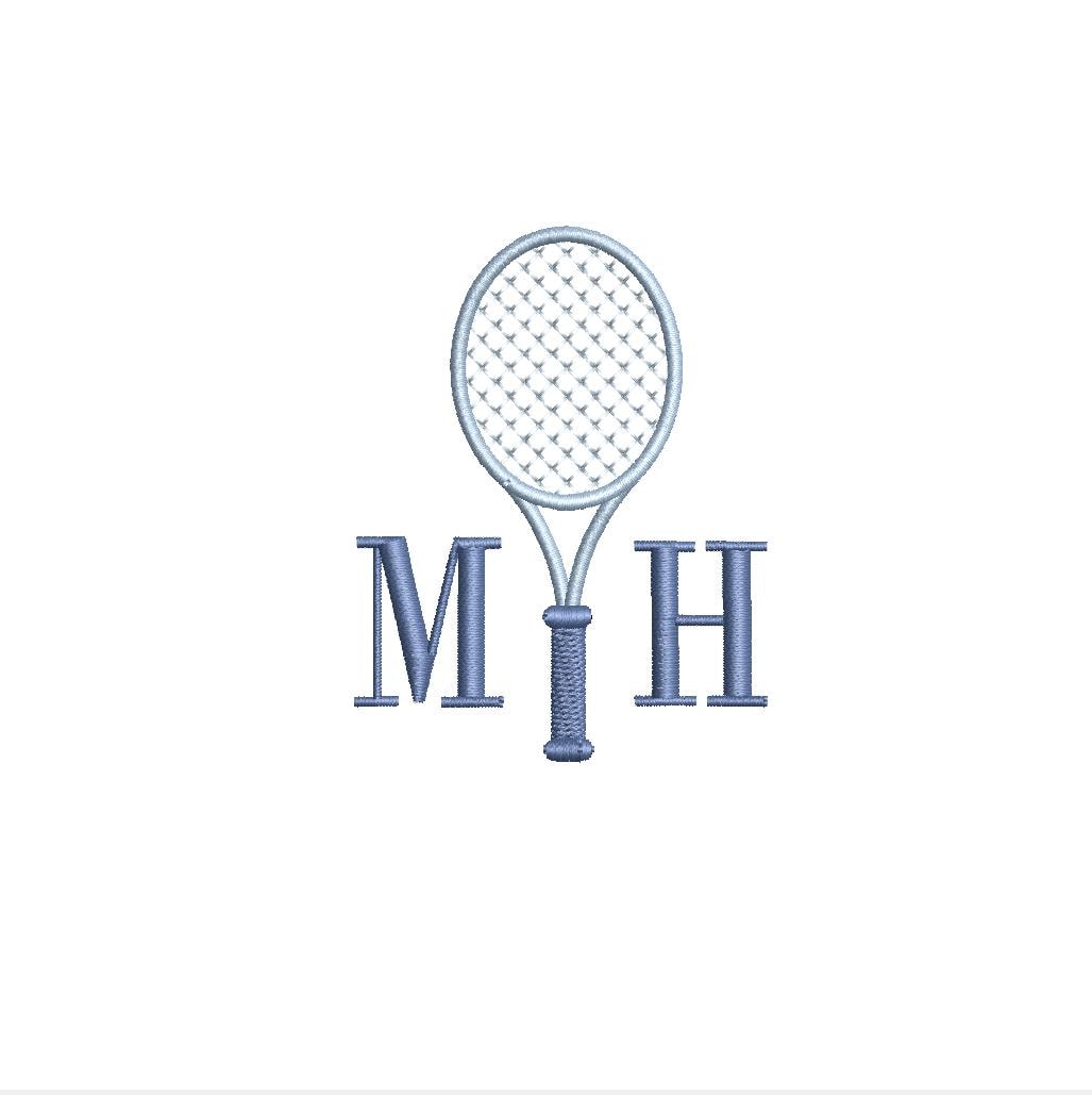 Mini Tennis Monogram Frame PES DST JEF ++ Machine Embroidery Design, 9 Sizes, Instant Download