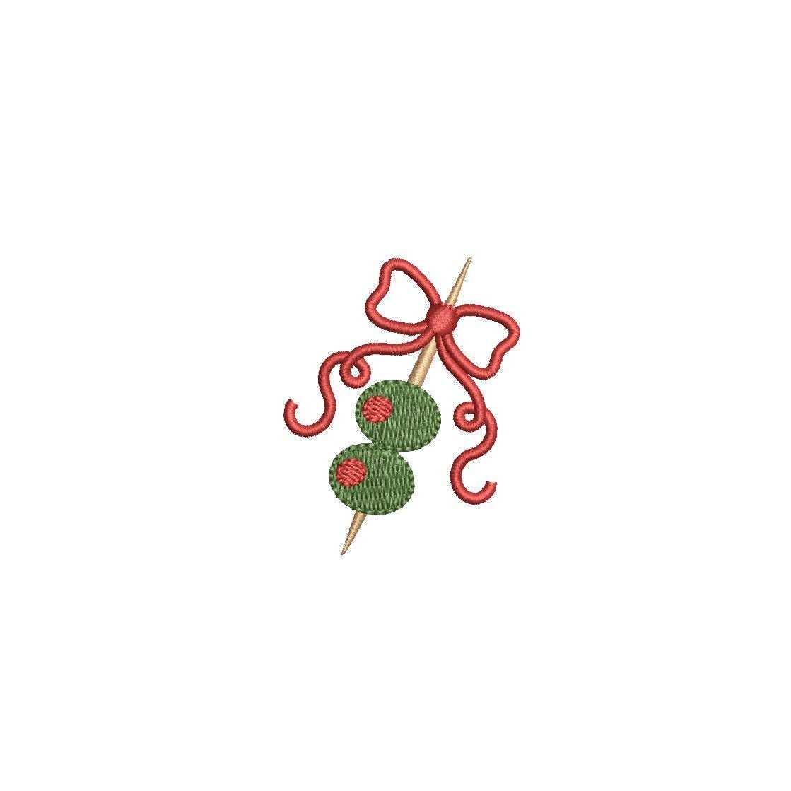 Martini Pick with Bow 5 Sizes PES DST JEF ++ Machine Embroidery Design Instant Download
