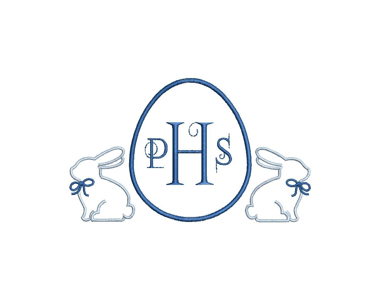 Easter Monogram Frame PES DST JEF ++ Machine Embroidery Design, 5 Sizes, Instant Download