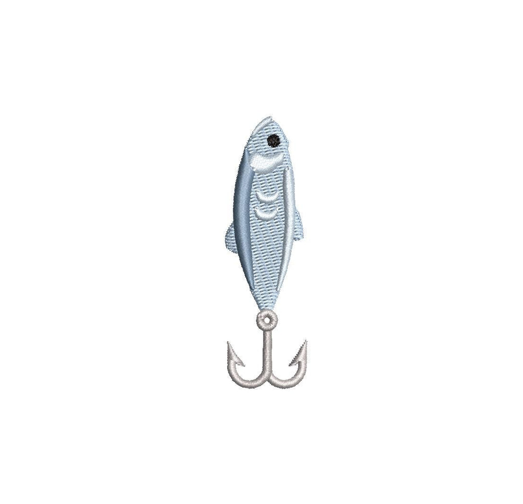 Fishing Lure Monogram Frame PES DST JEF ++ Machine Embroidery Design, 5 Sizes, Instant Download