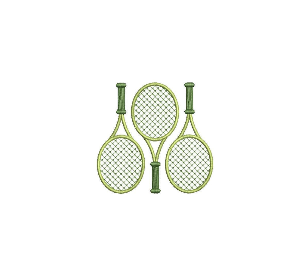 Tennis Trio PES DST JEF ++ Machine Embroidery Design, 5 Sizes, Instant Download