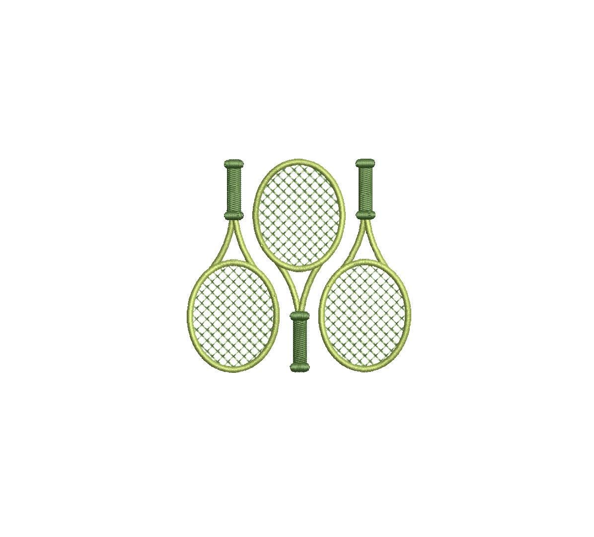 Tennis Trio PES DST JEF ++ Machine Embroidery Design, 5 Sizes, Instant Download