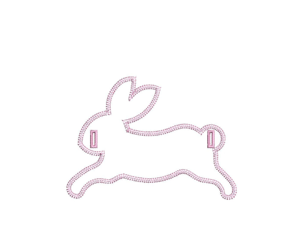 Zig-Zag Stitch Applique Bunny Banner, PES DST JEF ++ Machine Embroidery Design, 5 Sizes, In the Hoop Project, Instant Download